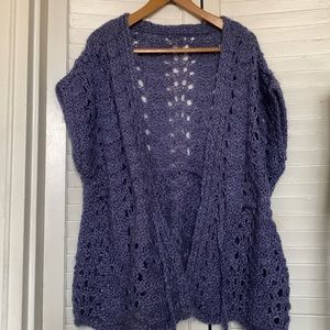 Vintage 70s Hand Knit Purple Sweater Vest